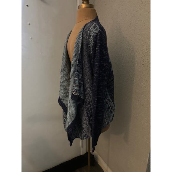 Miami Aztec Tribal Print Women's Waterfall Sweater Small Southwestern Cozycore - Picture 5 of 11